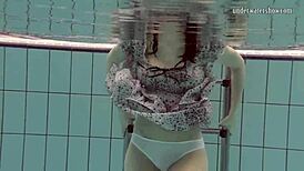 Loris Licicia's daring underwater nude swim