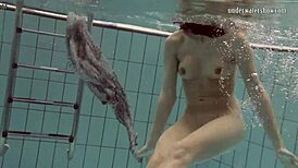 Loris Licicia's daring underwater nude swim