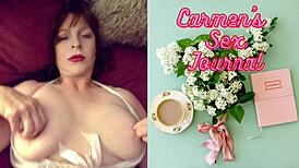 Granny carmen rides cock in cowgirl position with vibrator for intense orgasm closeup