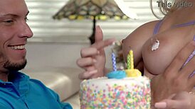 Blonde teen gets facial on birthday