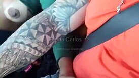 Fucked hot blonde in car cumshot