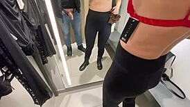 will you suck my cock in the changing room, amateur brunette?