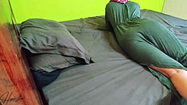 Asian stepmom caught off guard with surprise curvy fuck