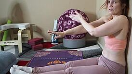 Yoga Lesson 359 With Hairless And Shaved Pussy Focus