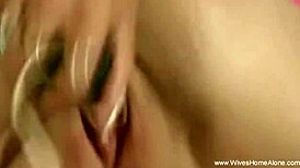 horny wife masturbates solo on bed session 😜