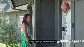 Alexis Tae tempts her boyfriend's old man with anal seduction