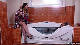 blowjob queen cathy heaven enjoys a big black cock