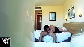 Recording the hidden fuck with her fat lover