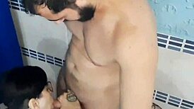 athletic milf with big tits and tattoo rides before rock show orgasm