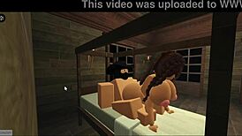 In roblox pov, cowgirl rides, bent over doggystyle, blowjob action unfolds