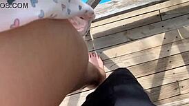 My wife tans by the pool. Meanwhile, sister-in-law bangs me on the balcony!