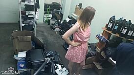 Experience The Thrill As This Slutty Blonde Publicly Masturbates Next To A Stranger.