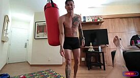 banging mai's tight pussy hard after gym workout