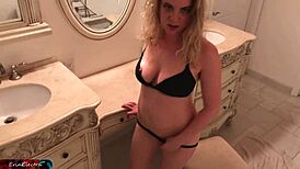 Whoa, surprise creampie in bathroom with stepmom Erin Electra! 😲