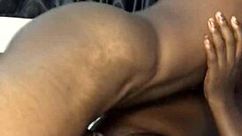 ebony girl with stretch marks ass charges phone and gets juicy pussy fucked in cowgirl