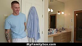 stepsis stacey leann's hand stuck in the drain, so stepbro richie black rescues her and dives into her sweet pussy muff