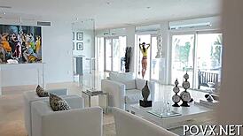 young teen enjoys pov sex and blowjob in socks