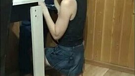 I gave a rough blowjob to a big cock on the balcony