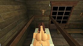 In roblox pov, cowgirl rides, bent over doggystyle, blowjob action unfolds