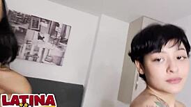 Yo, these Latina sluts squirt hard in their first threesome casting video. Wild stuff!