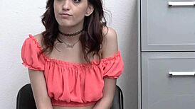 Tiny teen caught stealing in store, now she’s paying with her body.