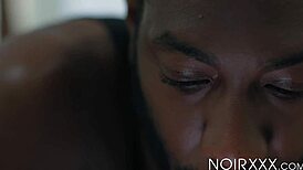 Curly Jordan Jameson admires hunk's strength