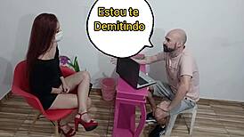 damn, employee getting screwed by boss to keep her job! 😱