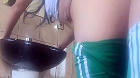 Mexican Student in Bathroom at Institute