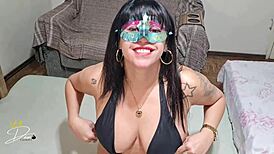 Wife Gets Fucked By Big Dildo Husband Brought