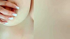 so this busty beauty teases her big nipples on camera while parents sleep nearby, wild stuff!