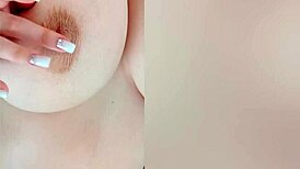 so this busty beauty teases her big nipples on camera while parents sleep nearby, wild stuff!