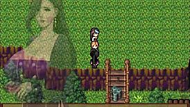 Curing the hot scientist in hentai game with big cock