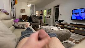 i didnt expect my stepsister to help jerk me off while parents were outside