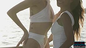 Petite Asian Maki Katana and Russian Model Oksana Oksi on Boat Trip