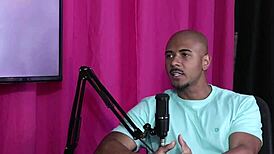 Blonde enters liberal world with couple's help and meets producer lucas ferraz in sheer red lingerie