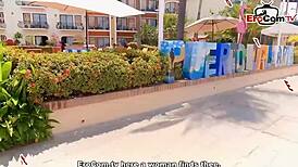 brunette latina pickup on holiday, outdoor pov sex with german tourist