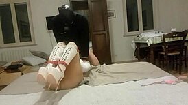 Laura on Heels, Sexy Milf in Pantyhose, Deepthroats Hard Cock