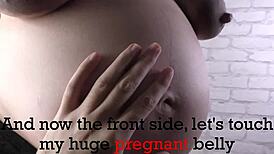 Your pregnant wife motivates cuckold with big tits 😍