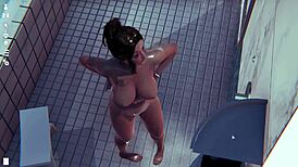 Big tits in the shower – want to see this 3D hentai sex scene?