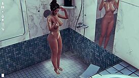 Big tits in the shower – want to see this 3D hentai sex scene?