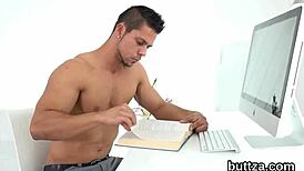 Slim teenie gets her spread pussy and tight anal poked hard in wild action.