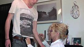 German milf bangs 18yr old boy after school hard!