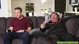 Pervy Vibes Clit While Stepson Licks Her Wet Spot