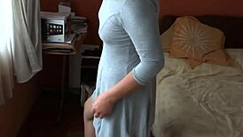 Latin stepmom shows off to son's friends for their private fun