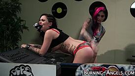 emo lesbian with tattoo goth style