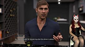 Old cuckold gets footjob under desk in brothel