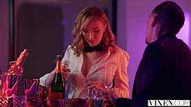 Gorgeous brunette rides big cock outdoors passionately