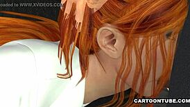 This busty 3D secretary is sucking and fucking at the office