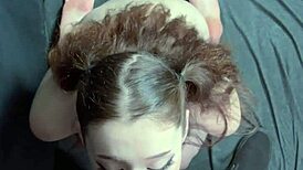 Curvy College Teen Kneels for Massive Facial After Sloppy Deepthroat. Cute Eye Contact!