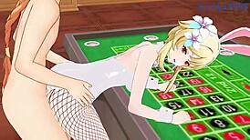 I watch paimon and lumine have intense sex with aether in genshin hentai.